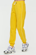 Оптом Спортивные брюки женские желтого цвета 1306J, фото 8