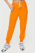 Оптом Спортивные брюки женские оранжевого цвета 1306O в Перми, фото 10