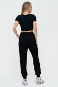 Оптом Спортивные брюки женские черного цвета 1306Ch, фото 6
