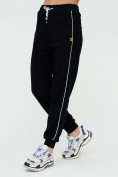 Оптом Спортивные брюки женские черного цвета 1306Ch, фото 8