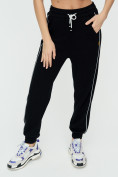Оптом Спортивные брюки женские черного цвета 1306Ch в Перми, фото 10