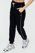 Оптом Спортивные брюки женские черного цвета 1306Ch, фото 11