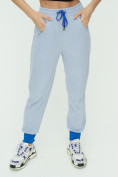 Оптом Спортивные брюки женские голубого цвета 1307Gl в Перми, фото 13