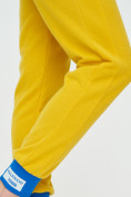 Оптом Спортивные брюки женские желтого цвета 1307J в  Красноярске, фото 16