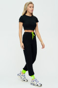Оптом Спортивные брюки женские черного цвета 1307Ch, фото 3