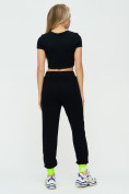 Оптом Спортивные брюки женские черного цвета 1307Ch, фото 6