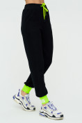 Оптом Спортивные брюки женские черного цвета 1307Ch в Санкт-Петербурге, фото 8