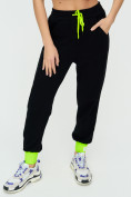 Оптом Спортивные брюки женские черного цвета 1307Ch в Перми