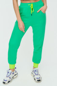 Оптом Спортивные брюки женские зеленого цвета 1307Z в  Красноярске, фото 10