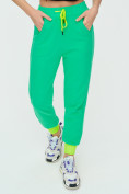 Оптом Спортивные брюки женские зеленого цвета 1307Z, фото 11