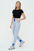 Оптом Спортивные брюки женские голубого цвета 1307Gl, фото 6