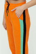Оптом Штаны джоггеры женские оранжевого цвета 1309O в Перми, фото 14