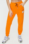 Оптом Штаны джоггеры женские оранжевого цвета 1312O в Перми, фото 11