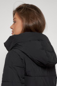 Оптом Пальто утепленное с капюшоном зимнее женское черного цвета 132132Ch, фото 12