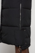 Оптом Пальто утепленное с капюшоном зимнее женское черного цвета 132132Ch, фото 13