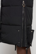 Оптом Пальто утепленное с капюшоном зимнее женское черного цвета 132132Ch, фото 14