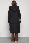 Оптом Пальто утепленное с капюшоном зимнее женское черного цвета 132132Ch, фото 28