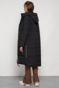 Оптом Пальто утепленное с капюшоном зимнее женское черного цвета 132132Ch, фото 29