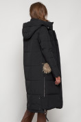 Оптом Пальто утепленное с капюшоном зимнее женское черного цвета 132132Ch, фото 30