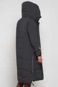 Оптом Пальто утепленное с капюшоном зимнее женское темно-серого цвета 132132TC в Перми, фото 39