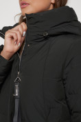 Оптом Пальто утепленное с капюшоном зимнее женское темно-зеленого цвета 132132TZ в Сочи, фото 12
