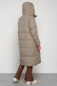Оптом Пальто утепленное с капюшоном зимнее женское бежевого цвета 132227B, фото 31