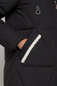 Оптом Пальто утепленное с капюшоном зимнее женское черного цвета 132227Ch в Екатеринбурге, фото 10