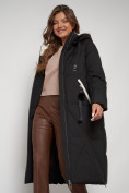 Оптом Пальто утепленное с капюшоном зимнее женское черного цвета 132227Ch в Екатеринбурге, фото 23
