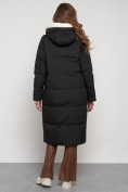 Оптом Пальто утепленное с капюшоном зимнее женское черного цвета 132227Ch в Екатеринбурге, фото 4