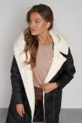 Оптом Пальто утепленное с капюшоном зимнее женское черного цвета 132255Ch в Сочи, фото 20