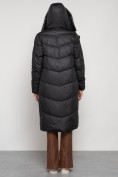 Оптом Пальто утепленное с капюшоном зимнее женское черного цвета 132255Ch в Челябинске, фото 30