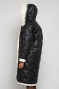 Оптом Пальто утепленное с капюшоном зимнее женское черного цвета 132290Ch, фото 9