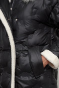 Оптом Пальто утепленное с капюшоном зимнее женское черного цвета 132290Ch, фото 13