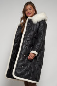 Оптом Пальто утепленное с капюшоном зимнее женское черного цвета 132290Ch в Екатеринбурге, фото 20