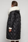 Оптом Пальто утепленное с капюшоном зимнее женское черного цвета 132290Ch в Екатеринбурге, фото 26