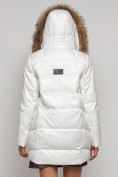 Оптом Куртка зимняя женская модная с мехом белого цвета 132298Bl в Казани, фото 10