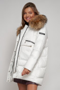 Оптом Куртка зимняя женская модная с мехом белого цвета 132298Bl в Екатеринбурге, фото 25
