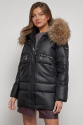 Оптом Куртка зимняя женская модная с мехом черного цвета 132298Ch в Екатеринбурге, фото 19