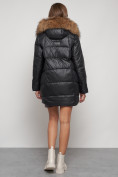 Оптом Куртка зимняя женская модная с мехом черного цвета 132298Ch в Екатеринбурге, фото 4