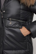 Оптом Куртка зимняя женская модная с мехом черного цвета 132298Ch в Екатеринбурге, фото 9