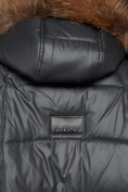 Оптом Куртка зимняя женская модная с мехом темно-серого цвета 132298TC в Казани, фото 17