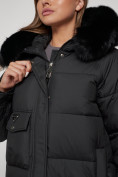Оптом Куртка зимняя женская модная с мехом черного цвета 13301Ch в Казани, фото 14