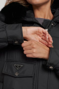 Оптом Куртка зимняя женская модная с мехом черного цвета 13301Ch в Казани, фото 16