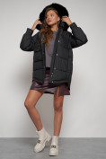 Оптом Куртка зимняя женская модная с мехом черного цвета 13301Ch в Казани, фото 19