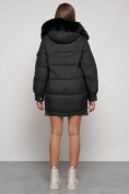 Оптом Куртка зимняя женская модная с мехом черного цвета 13301Ch в Казани, фото 4
