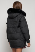 Оптом Куртка зимняя женская модная с мехом черного цвета 13301Ch в Екатеринбурге, фото 6