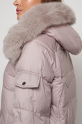 Оптом Куртка зимняя женская модная с мехом светло-коричневого цвета 13301SK в Казани, фото 13
