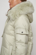 Оптом Куртка зимняя женская модная с мехом светло-зеленого цвета 13301ZS в Казани, фото 15