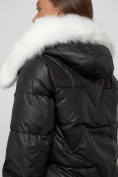 Оптом Пальто утепленное с капюшоном зимнее женское черного цвета 13305Ch, фото 13