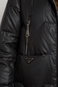 Оптом Пальто утепленное с капюшоном зимнее женское черного цвета 13305Ch, фото 14